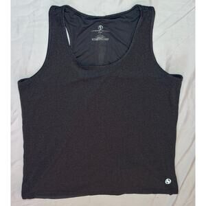 Adrienne Vittadini workout tank top split back gray womens L